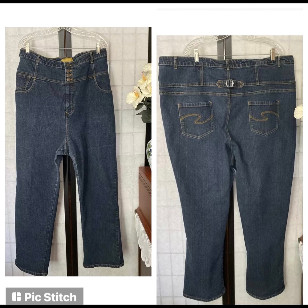 DRAMA GOLD Women+24  (45”X29”)Detailed Stretch Blue Jeans-So cute!!!